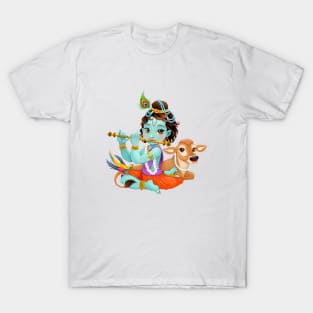 Baby Krishna with sacred cow T-Shirt